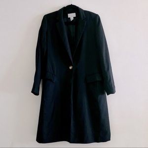 H&M black single button closure long light jacket